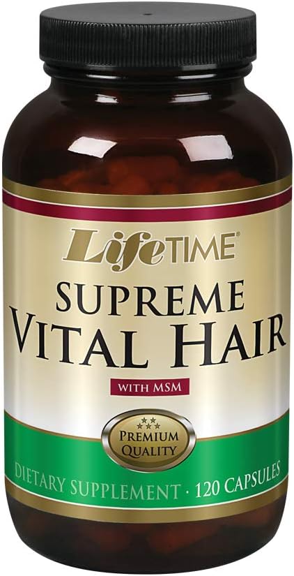 LifeTIME High Vital Hair - תומך שיער בריא, ציפורניים & עור | ביוטין, MSM, ויטמין B, C, & A, Zinc, Horsetail & More | 120 קפסולה, 30 משרתות