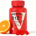 ויטמין D3 & B12 חניכיים, Methyl B12 תוסף למבוגרים ולילדים, משופר עם ויטמין D 3 לאנרגיה טבעית, Immune, Metabolism & Focus, Orange, 90 חניכיים