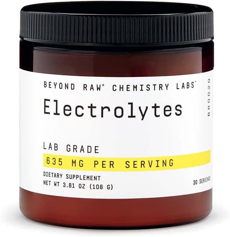 BeYOND RAWכימיה Labs Electrolytes אבקה, Lab, Gluten Free, Sugar Free Electrolyte Drink, תומך ביצועים ושיקום, 30 משרתים
