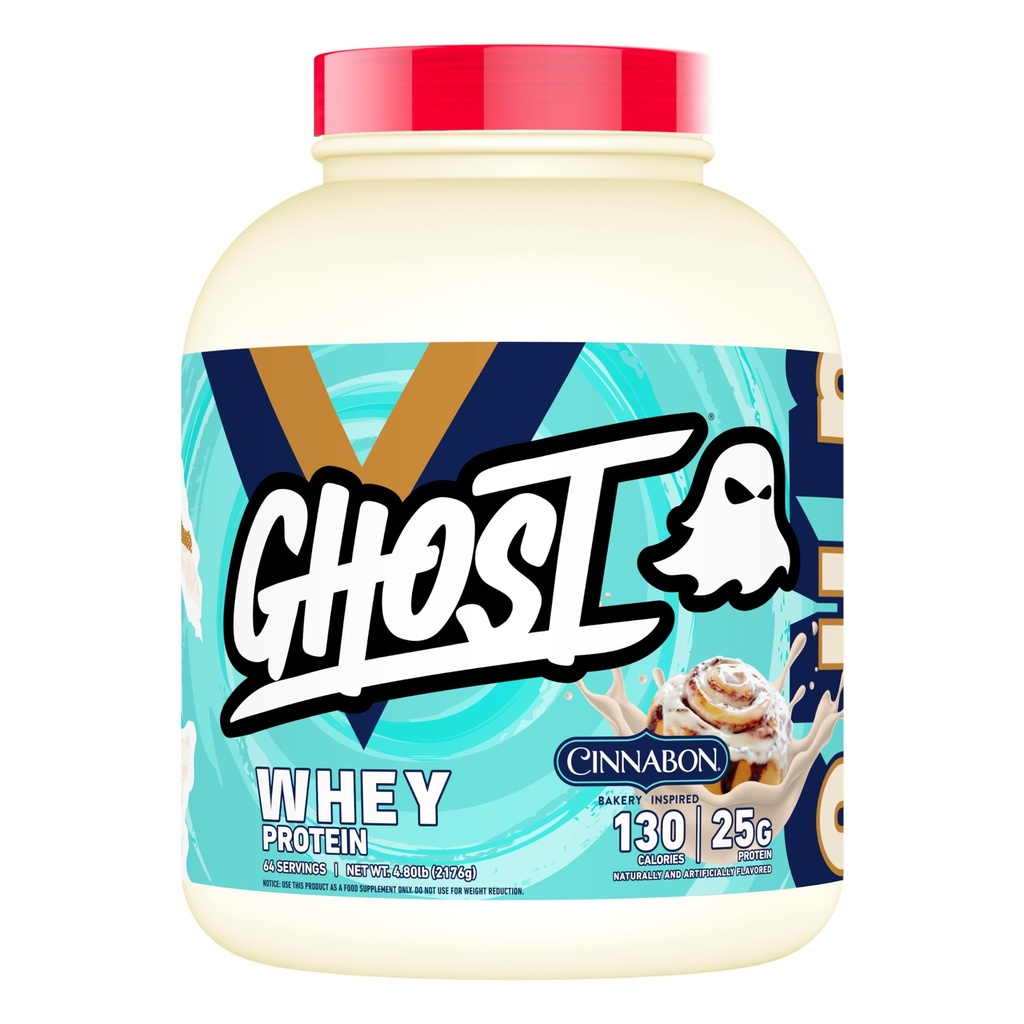רוח רפאים אבקת חלבון Whey, Cinnabon - 5LB, 25G של חלבון - Cinnamon Roll Flavored Isolored Isolate, Concentrate & hydrolyzed Whey חלבון בלגן - פוסט Workout Shakes - Soy & Gluten חינם חינם Gluten חינם חינם