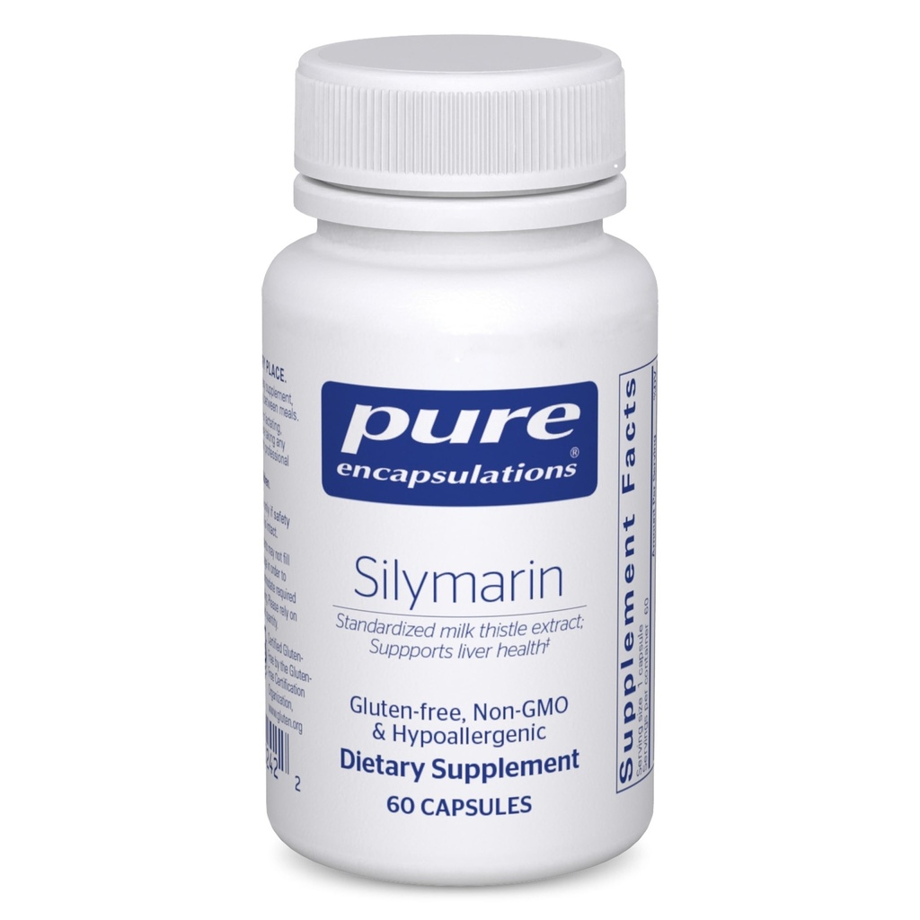 Pure Encapsulations Silymarin - 250 מ"ג חלב זהטלה Per קפסולה - Liver Health Support - Antioxidants תוסף - Non-GMO & טבעוני - 60 קפסולות