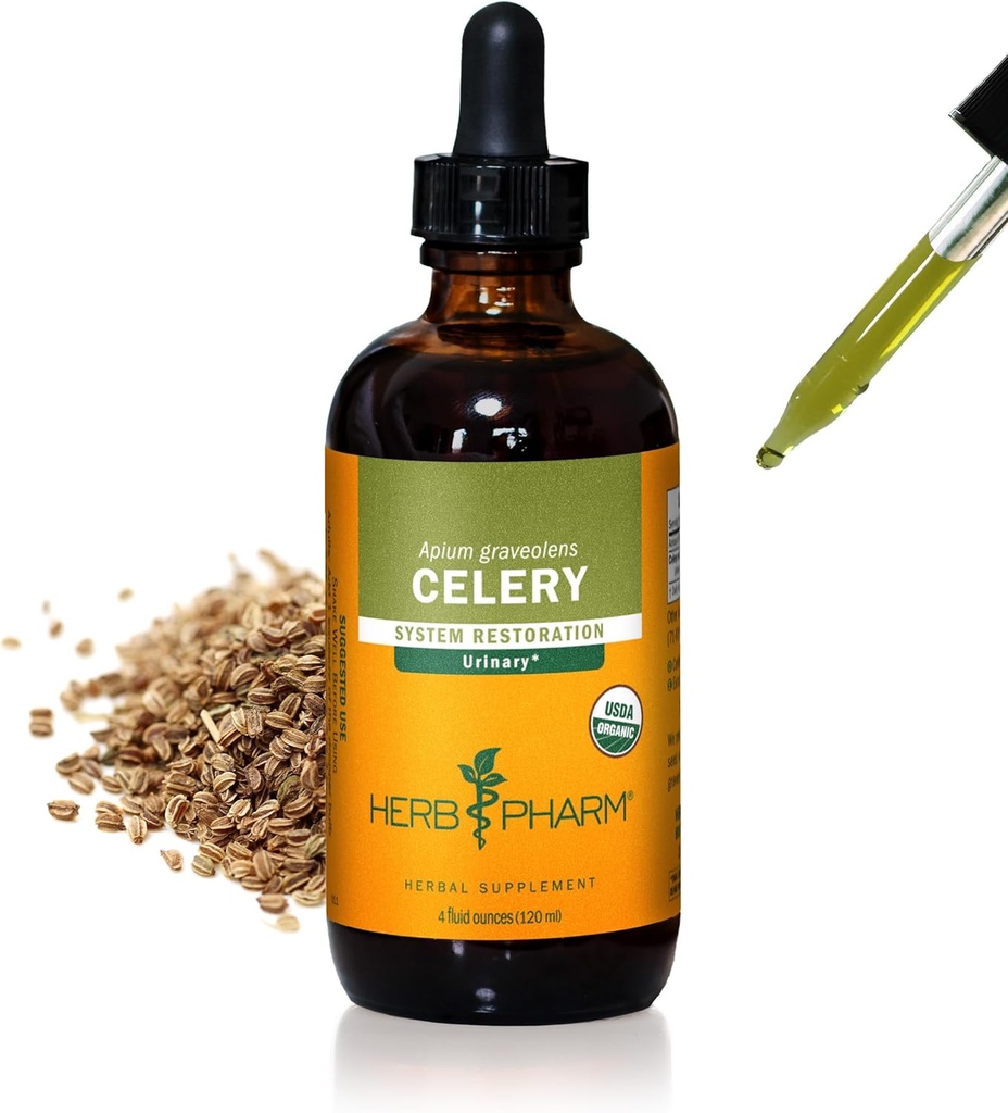 Herb Pharm מוסמך אורגני Celery Seed נוזל לחלץ תמיכה מערכת שתן - 4 Ounce