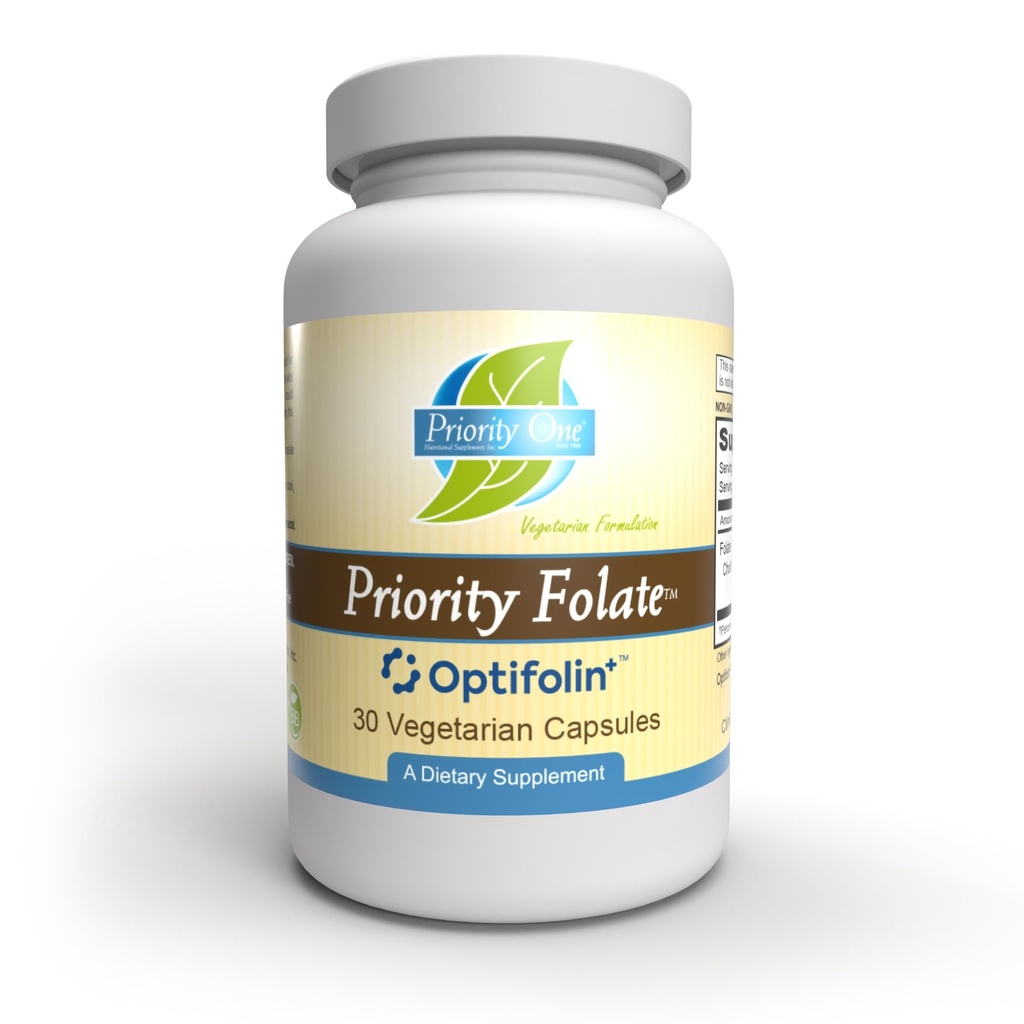 עדיפות אחת ויטמינים - עדיפות Folate 30 קפסולות - תוספת גבוהה Folate עם Optifolin+TM 5MTHF Folate *
