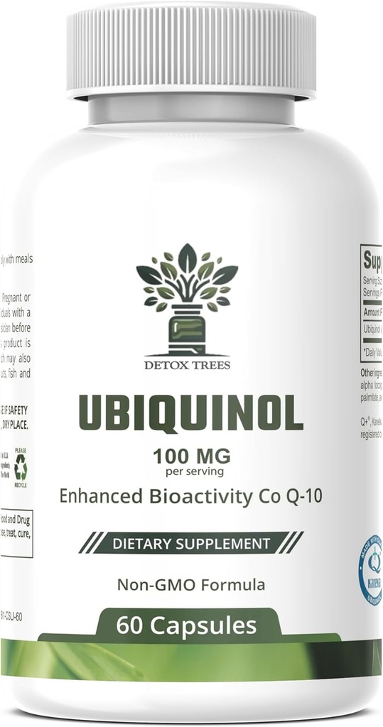 Ubiquinol CoQ10 100 מ"ג - משופרת זמינות ביולוגית, תוספת גבוהה Absorption - non-GMO, Gluten חינם עבור בריאות הלב & Cardiovascular תמיכה, 60 קפסולות