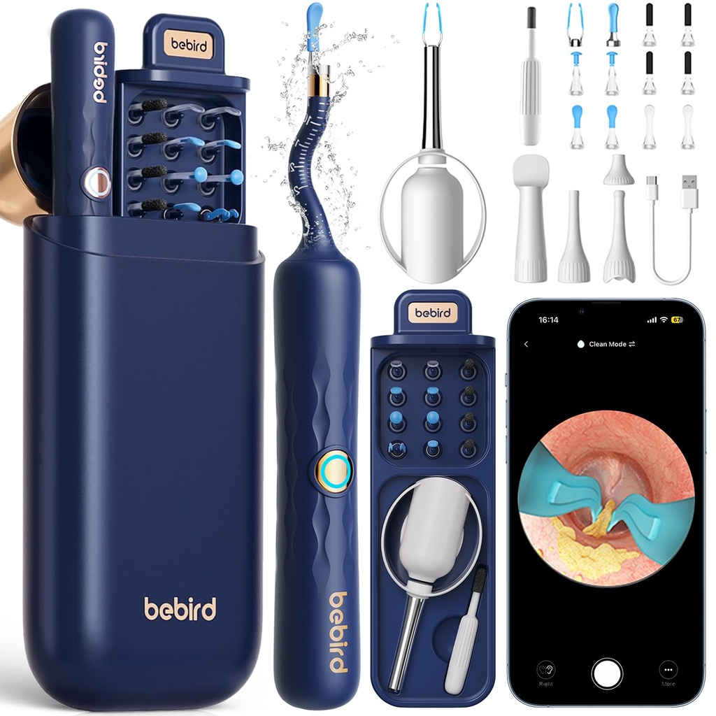 Bebird Earsight Plus D39R Ear Wax Removal Tool Camera, FSA HSA Eligible Items, Ear Cleaner with Flexible Ear Camera Otoscope, Visual Ear Pick Tweezers Wax Remover, Ear Cleaning Kit for Family