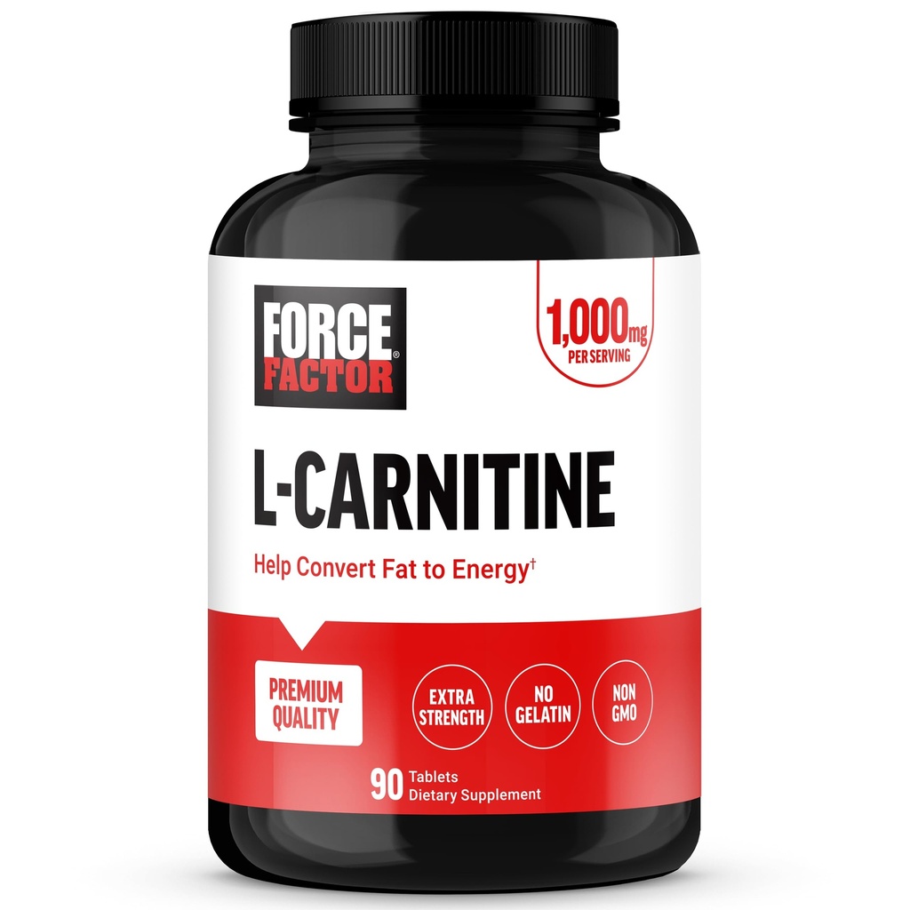 עבור FACTOR L-Carnitine תוסף, L Carnitine Tartrate 1000 מ"ג קפסולות כדי להמיר שומן לאנרגיה, תמיכה שריר התאוששות, ואת הביצועים התרגילים Boost, טבעוני, non-GMO, 90 טבליות