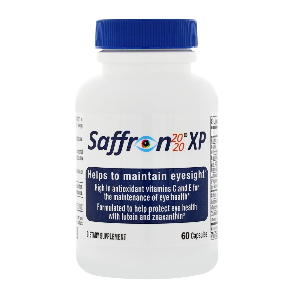 תוסף Saffron 2020-XP עם Saffron, Resveratrol, ויטמינים ומינרלים, Zeaxanthin ו Lutein -60 קפסולות צמחוניות