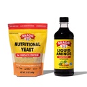 Bragg Premium 12 Ounce Nutritional Yeast Seasoning Pouch - טבעוני, גלוט גבינה חינם פלאס ונוזל Aminos כל מטרת העונה - Soy Sauce אלטרנטיבי 16 אונקיה