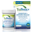 TruBiotics Probiotics for Digestive & Immune Health, תומך סדירות ועזרה Relieve Abdominal Discomfort, Gas & Bloating, 2 קלינית למד Probiotic Strains, Plus Prebiotics, 60 קפסולות