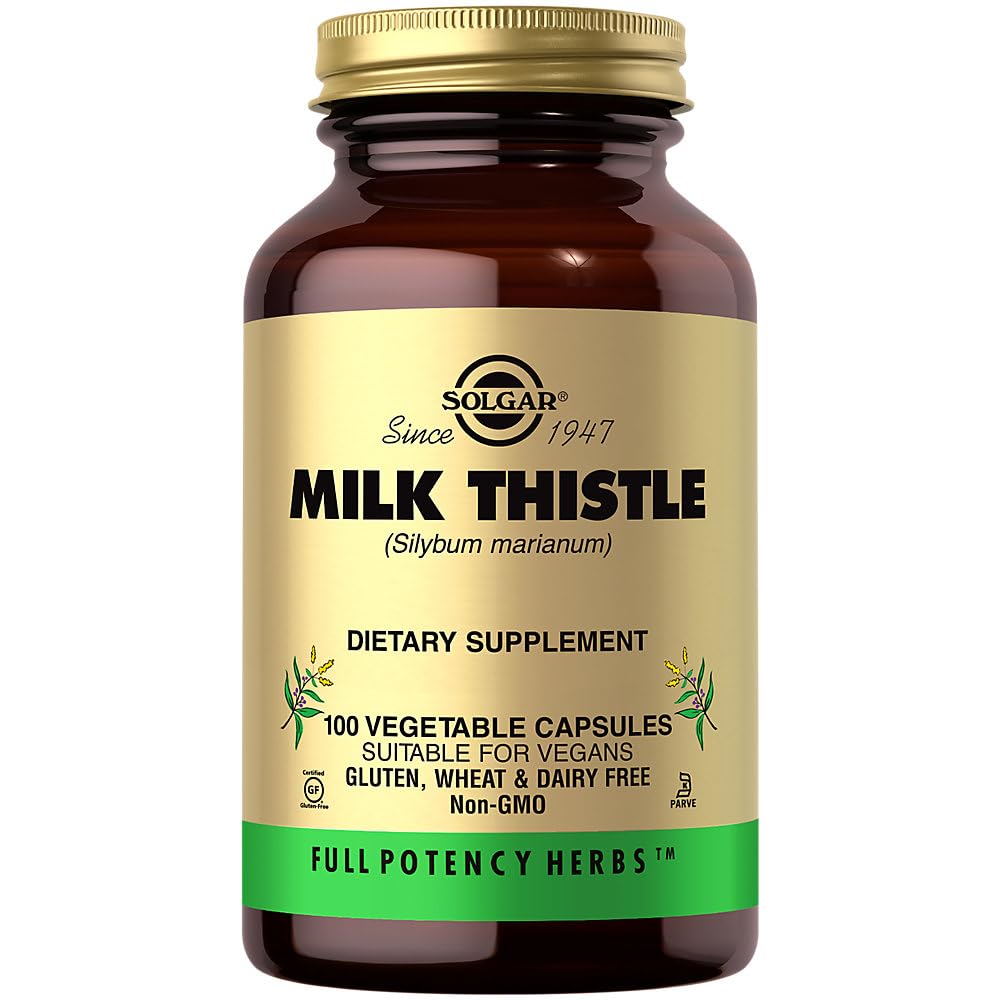Solgar Milk Thistle - 100 קפסולות ירקות - Full Potency (FP) - Non-GMO, טבעוני, Gluten Free, Milk Free, Kosher - 100 משרתים