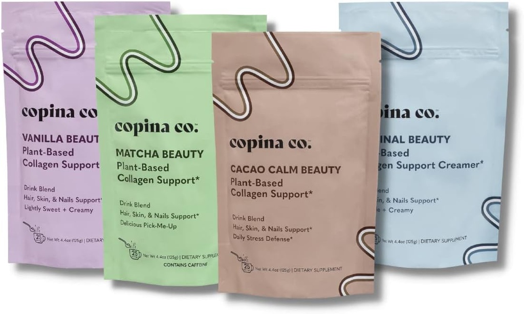 Copina Co. Vegan Collagen Booster Mix: Plant Based Collagen Support Smoothie Drink Variety Pack