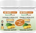 ברזל 65 מ"ג עם ויטמין C 180 מ"ג - Tablet ב Pineapple Flavor 60 Count (2)