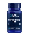 Life Extension Herbal Sleep PM, Lemon Balm, honokiol (Magnolia bark), Chamomile, מקדם שינה בריאה, הורמון חינם, מלטונין חינם, Gluten חינם, non-GMO, Vegetarian, 30 קפסולות.