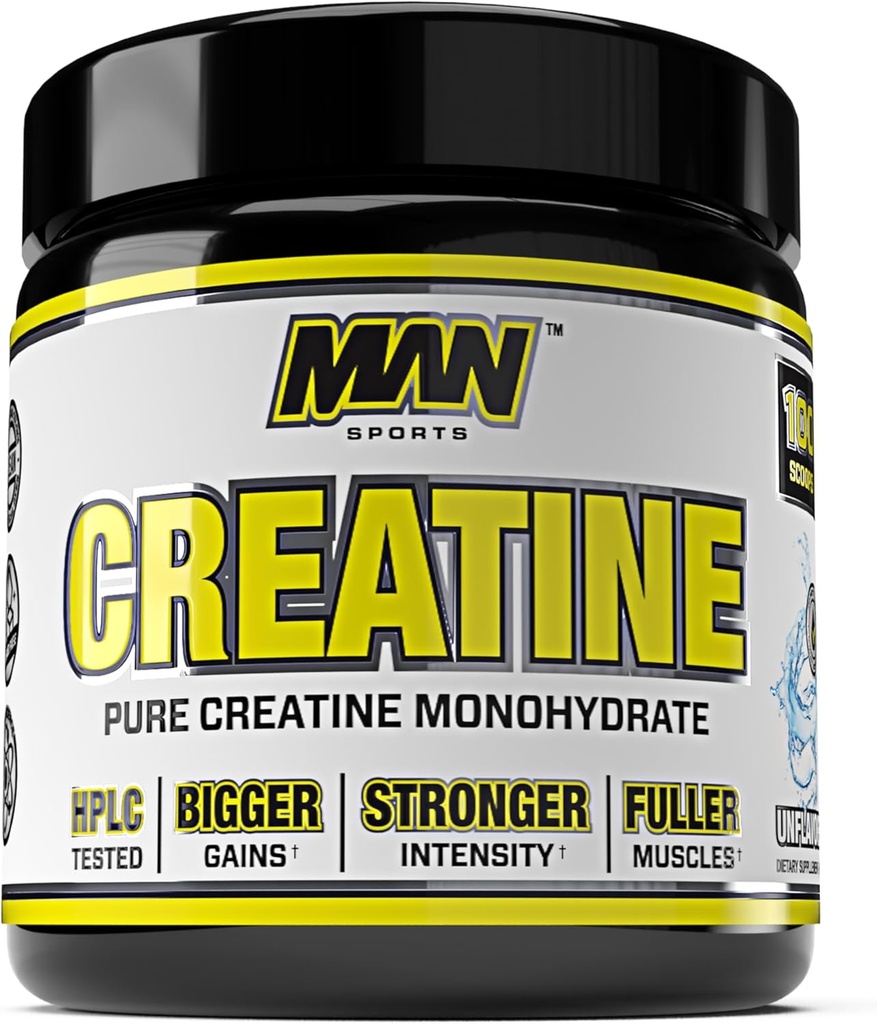 Man Sports 100% Pure Creatine Monohydrate אבקת, Neutral, 500 דקדוק - 100 משרתים