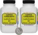Copper Carbonate (Cu2(OH) 2CO3) 98% אבקה דרגה 1 Lb בשני בקבוקי חלל-Saver בארה"ב