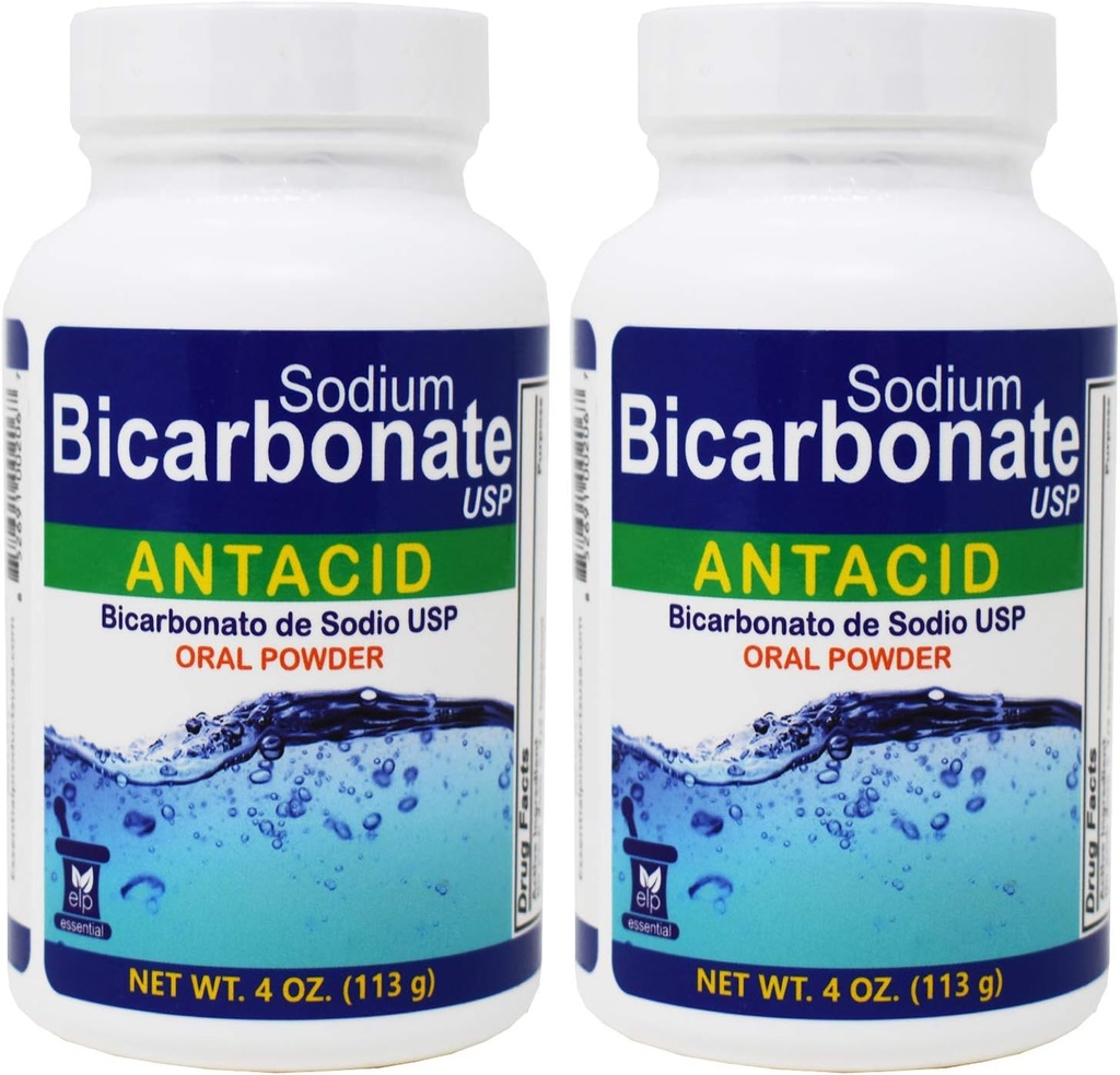 Sodium Bicarbonate Antacid אוראלי אבקת USP 4 oz.2 בקבוקים