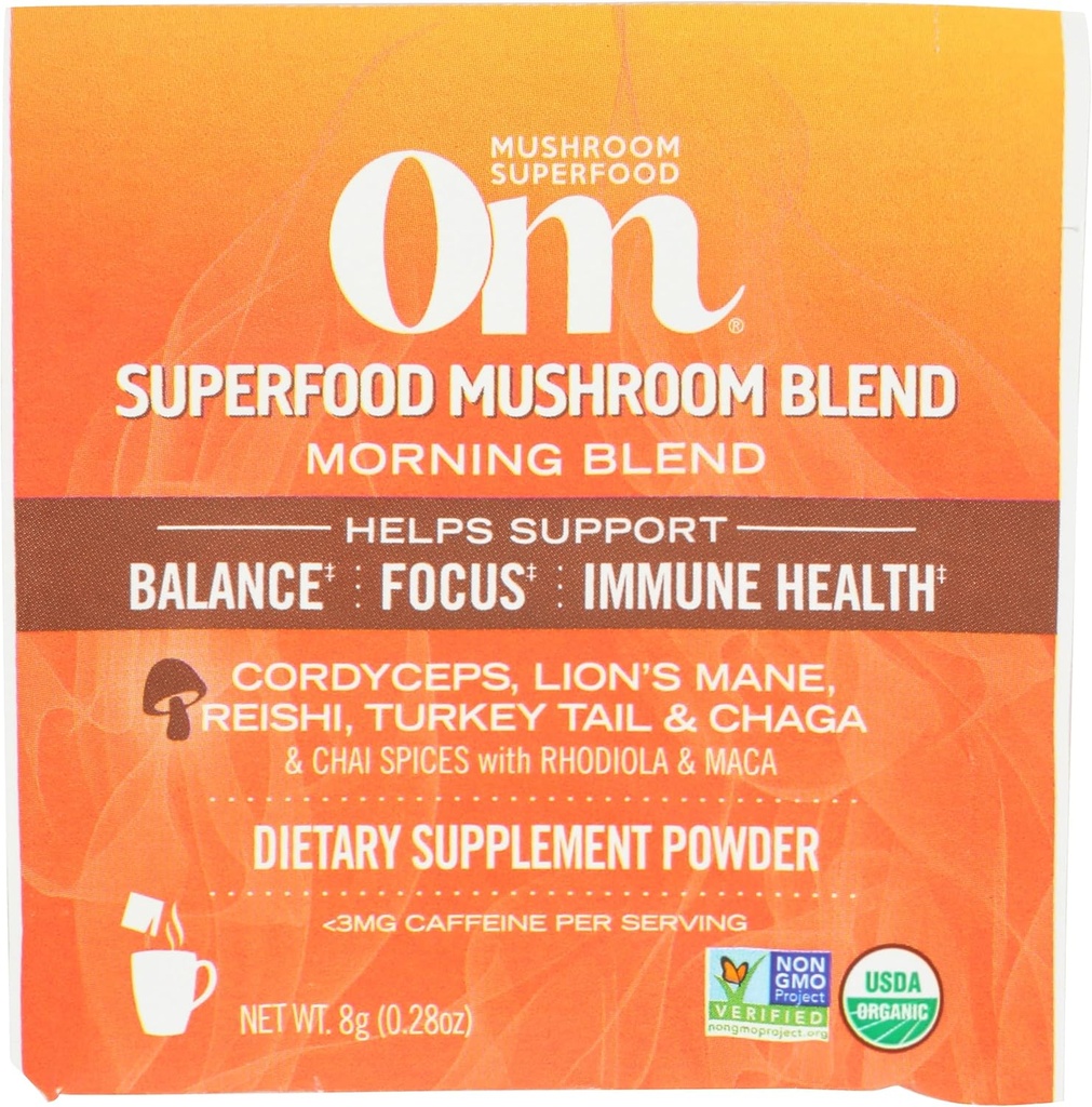 Om Mushroom Superfood Organic Morning Energy Mushroom Band Sachet, 0.28 OZ