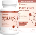ENERGI Zinc בלגן עם ויטמין A, B-3 & B-6, Immune Support Supplement with Marshmellow Root, Dandelion Root Extract Extract & Shiitake Mushroom, 90 Zincs תוספי קפסולות