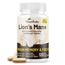 טבעוני Vitality Lions Mane תוסף קפסולות - Nootropic Brain Support Supplement, Lions Mane Mushroom לחלץ קפסולות - 120 טבעוני Bacopa Monnieri, Gotu Kola, ג'ינסנג