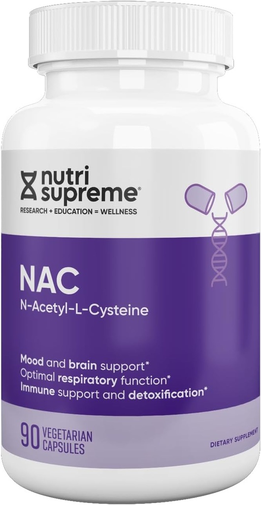 מזונות-Supreme NAC (N-Acetyl-L-Cysteine) 600 מ"ג תוספי תזונה צמחוניים קפסולות, תמיכה Liver, תמיכה ב- Immune Support