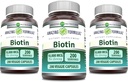 פורמולה מדהימה ביוטין 10000 mcg Veggie קפסולות | ויטמין B7 | Non-GMO | Gluten Free | Made in USA (200 Count | 3 Pack)
