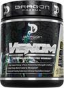 DRAGON PHARMA Venom Extreme Potency Pre-Workout, לייזר Sharp Focus + אנרגיה, Intense Performance, Intense Ingredients for Enhanced Vasodilation & Endurance (שרתים, Piña Colada)