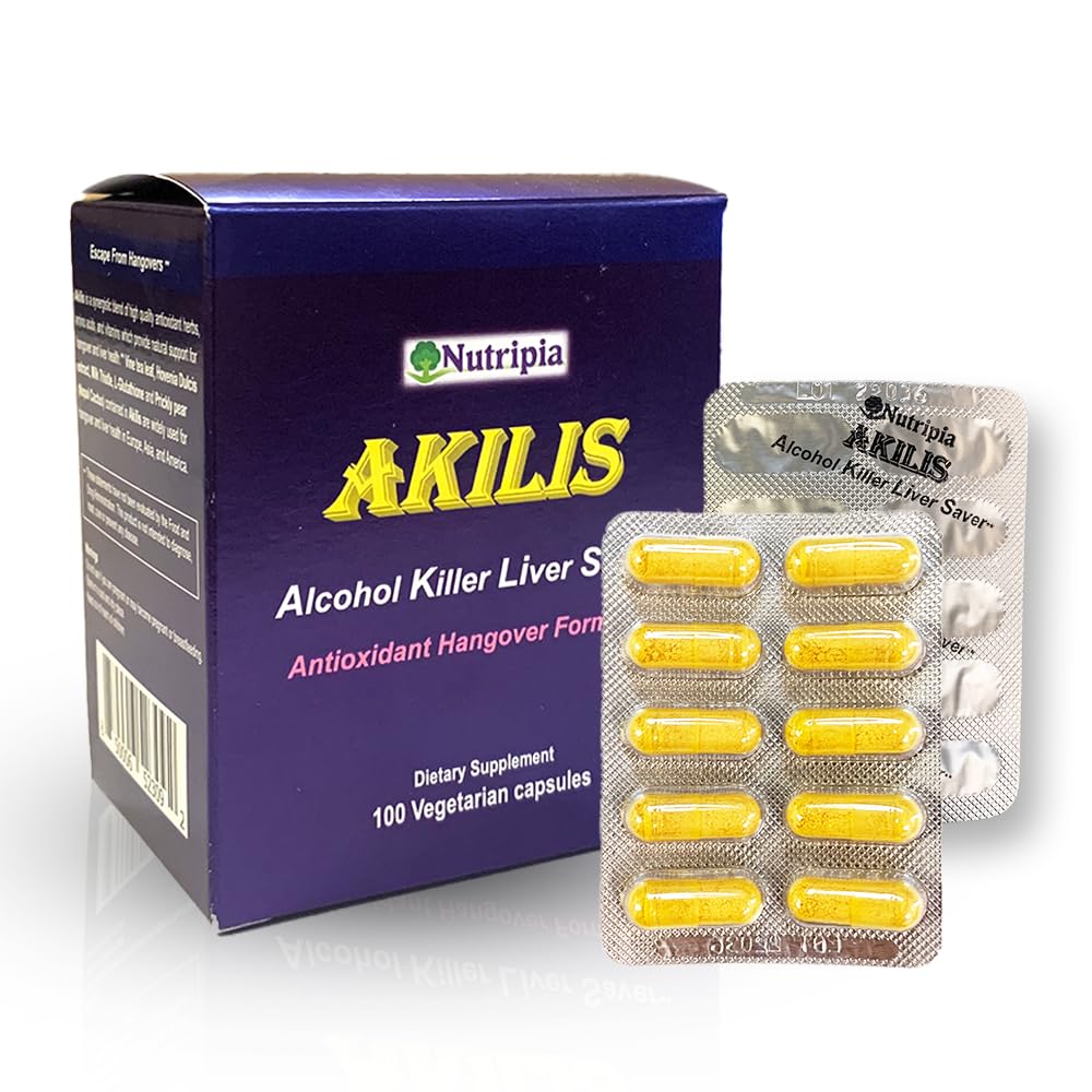 Acilis Antioxidant Liver גלולות (100 Vegi Caps, 33 Doses) - Boosts Recovery לאחר שתייה עבור בוקרים טובים יותר, Detox & תיקון עם Hovenia Dulcis, חלב זה, Glutathione ו 16 Ingredientsients