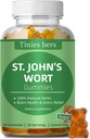 St John's Wort Gummies 500mg, Sugar Free Gummies for Adults Kids, Best Herbs Gummies for Brain and Stress Relief, Non-GMO, Goten Free, טבעוני, Pectin, 60