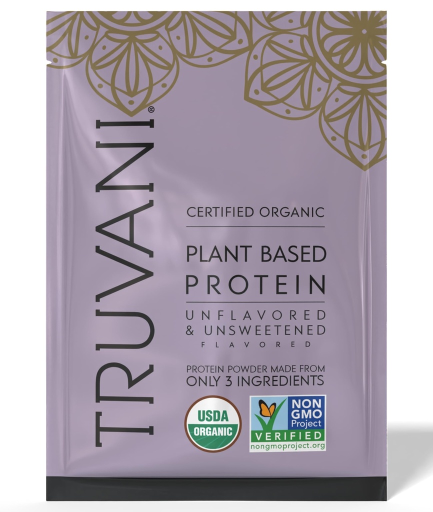 Truvani Vegan Pea אבקת חלבון | Unflavored | 20g אורגני צמחי מבוסס חלבון | 1 לשרת | Keto | Gluten & Milk Free | Low Carb | לא תוספת סוכר