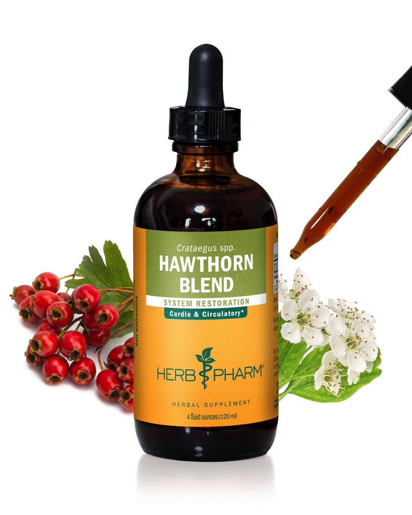 Herb Pharm הות'horn ייצור נוזלי עבור Cardiovascular ו- Circulatory Support - 4 Ounce