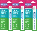 Benadryl תוספת כוח אנטי-Itch הקלה Stick, באג Bite Itch הקלה, Diphenhydramine HCl Topical Analgesic & Zinc Acetate Skin Protectant, גדול עבור קמפינג Essentials, 0.47 fl oz (Pack של 3)