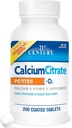21 המאה ה -21 Calcium Citrate Petites + D3 Coated Tablets - 200 טבליות, Pack של 3