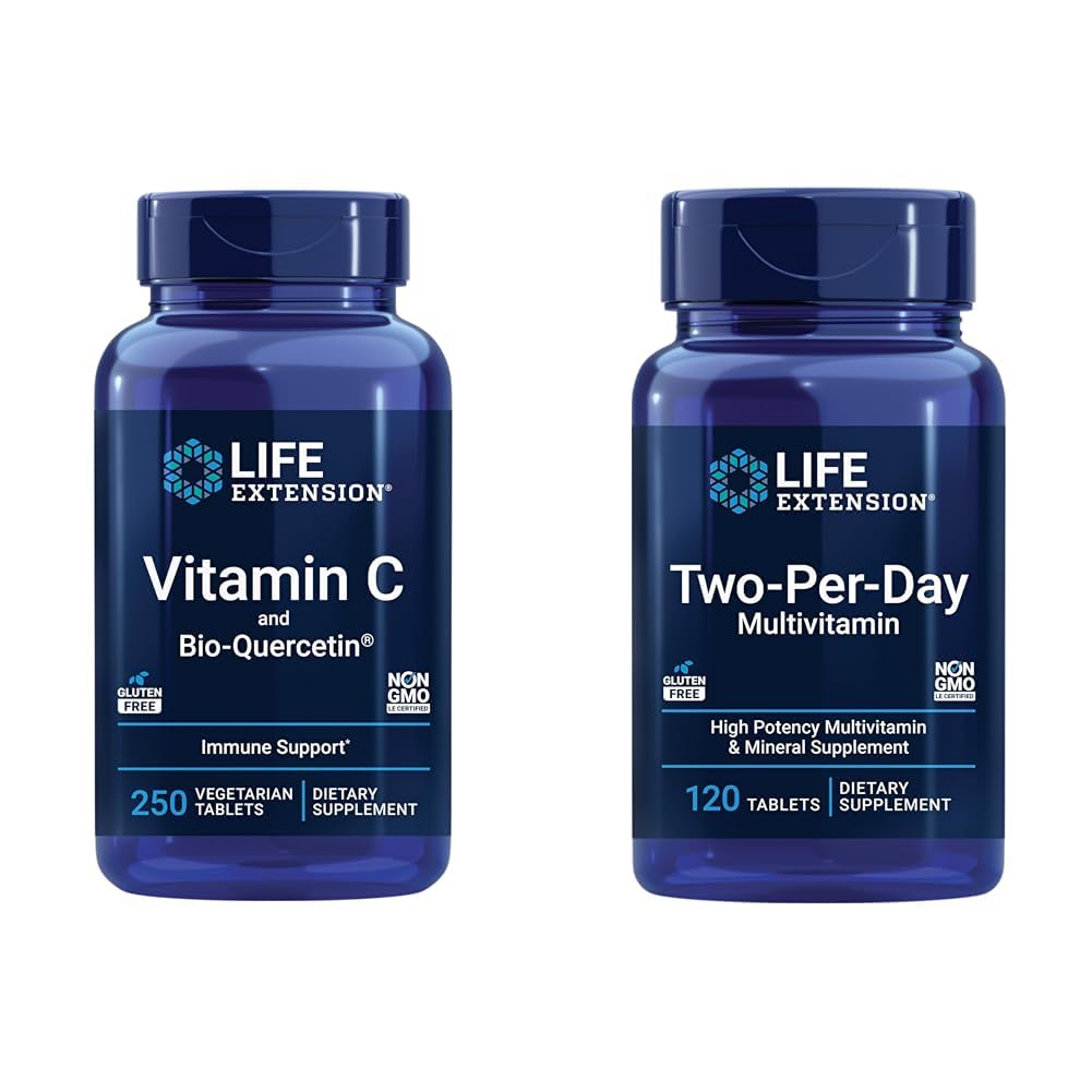 ויטמין C & Quercetin Phytosome Plus Multi-Vitamin & מינרלים תוסף - 250 טבליות ו-120 טבליות
