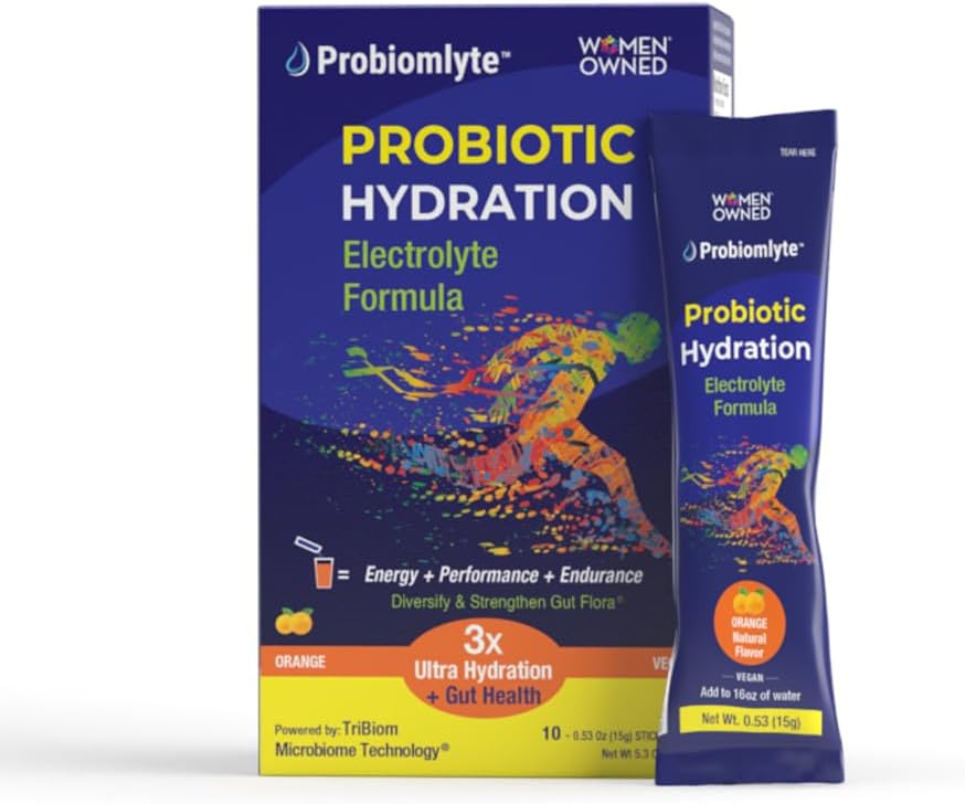 Probiomlyte- Probiotiction Amplifier (Orange) עם טכנולוגיית TriBiom Microbiome פטנט עבור Endurance, ביצועים, אנרגיה ו Gut Health
