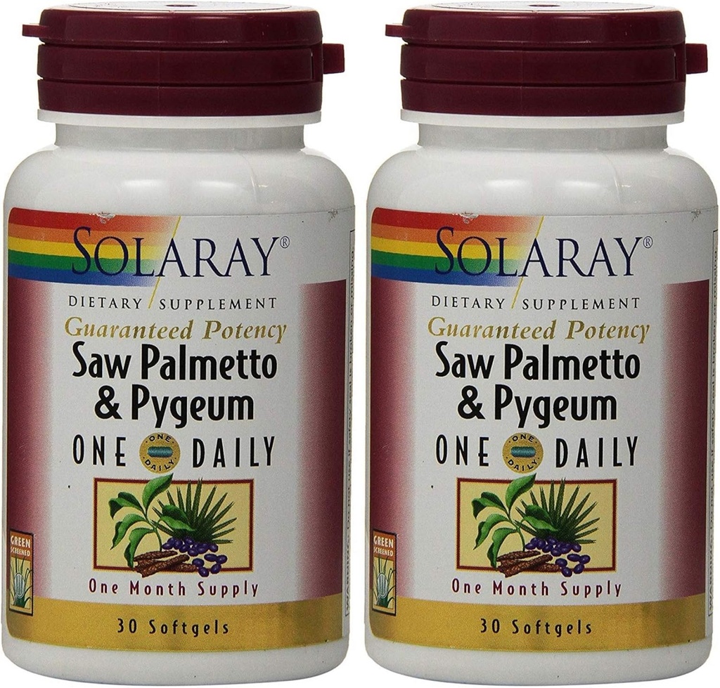 Saw Palmetto ו- Pygeum One Daily 30 Softgel (Pack of 2) Solaray