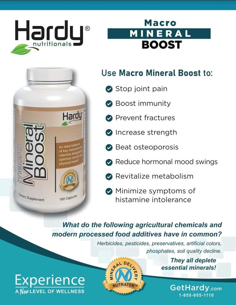 Macro מינרלים Boost - High Intensity Calcium תוסף בריאות העצם והשיניים עם ויטמין C, D, K, Calcium, Phosphorus, Magnesium, Ultra Absorbable