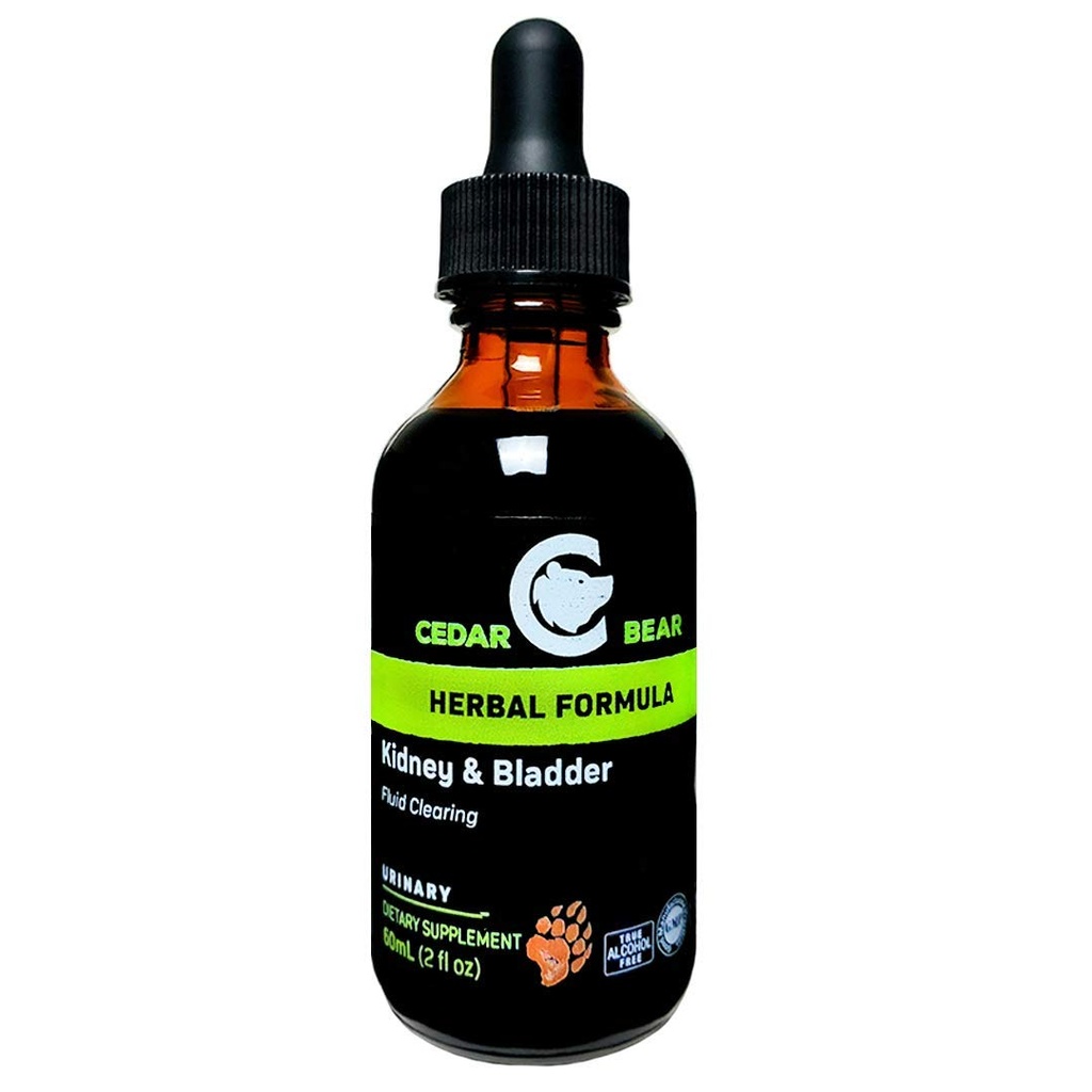 Cedar Bear Kidney & Bladder לתוסף צמחי נוזלי That Soothes, טונוסים ותמיכה Fluid Dynamics המתאים עבור Bladder ו- Urinary System 2 Fl Oz