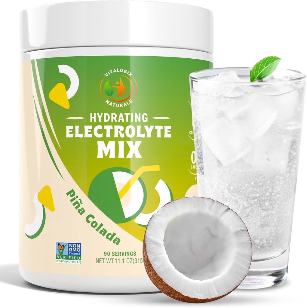 אבקה אלקטרוליטית - סוכר ללא hydrtion Mix with Magnesium, Potassium, Calcium & Sodium | Zero Carb Electrolyte drink for Muscle Recovery, Cramp Relief & Energy | 90 משרתות