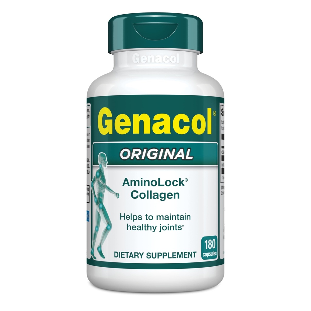 תוספות משותפות לגברים ונשים על ידי Genacol | בלעדי hydrolyzed Collagen Pills | Helps Keep Healthy Joints | Colageno Hidrolizado | Genacol Original 180 קפסולות
