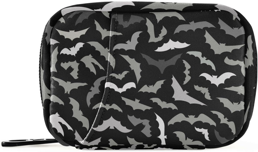 Pill Box Halloween Bats 7 Day Pill Case Travel Pill מאורגןer Bag with Zipper Portable Weekly ויטמין Medicine תוסף Holder Pouch Bag