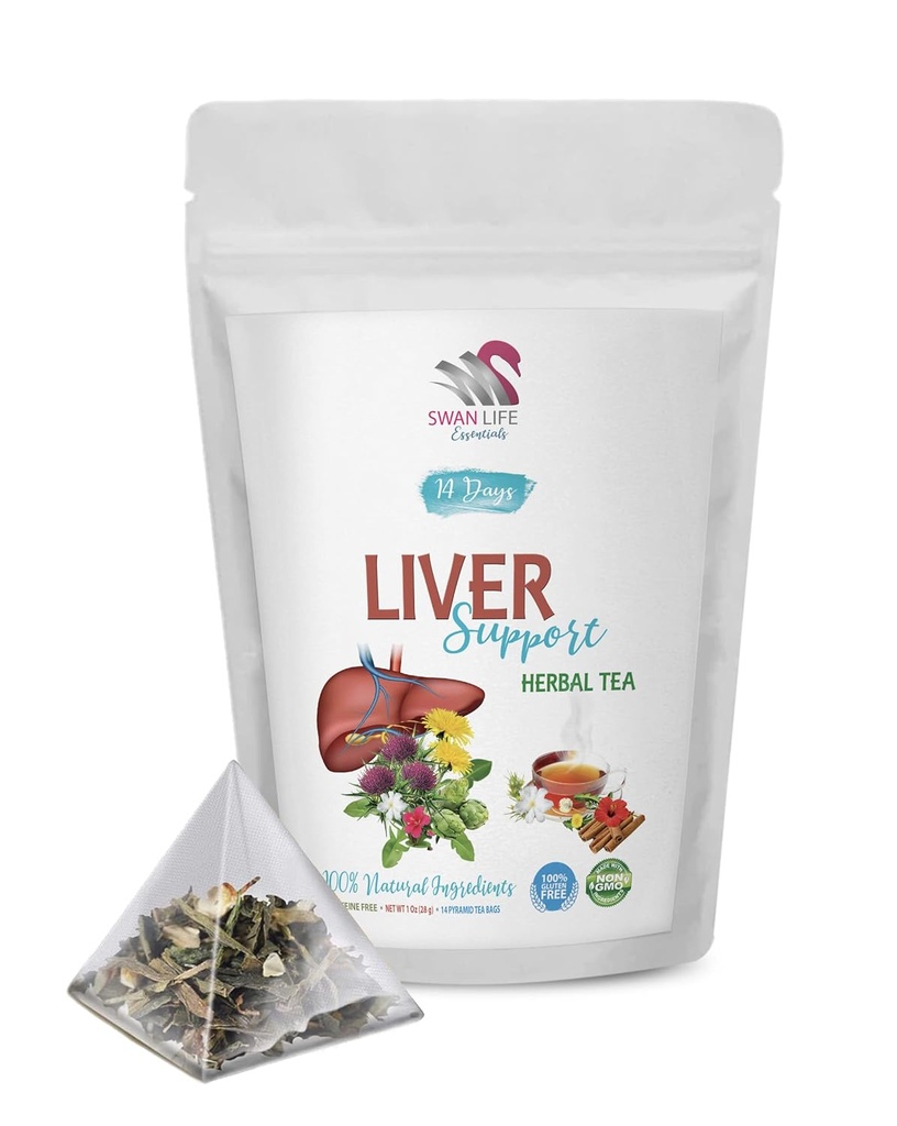 Liver Detox Herbs - LiveR DETOX HERBAL TEA, 14 ימים - שורש בורדוק ותה dandelion, כבד תומך תה אורגני, כבד ניקוי קפאין חינם, כבד לטהר ולתקן תה צמחי, 1 Pack 14 שקיות 14 שקיות