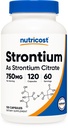 תוספי מזון Strontium כמוסות 750 מ"ג, 120 קפסולות - Vegetarian, non-GMO, Gluten חינם
