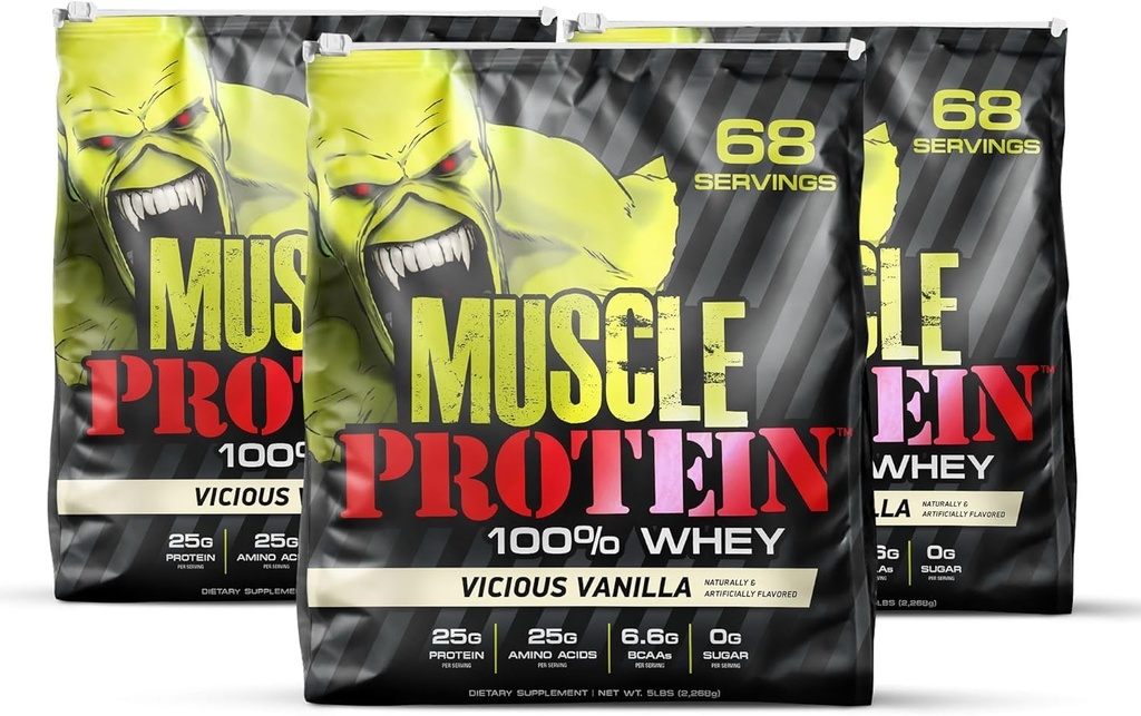 הורמון COLOSSAL LABS שומן חלבון פלאקר אבקת חלבון, 25,000 מ"ג Amino Acids / משרת, קר ממונן (Packaging May Vary) (15 פאונד (Pack of 3), Vanilla)