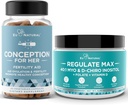 מושג על הקפסולות שלה + Regulate MAX Myo-Inositol D-Chiro Inositol אבקת - תמיכה פוריות, איזון הורמונלי, מחזורי רגמנט - 60 קפסולות רך צמחוני + 60 משרתים אבקה