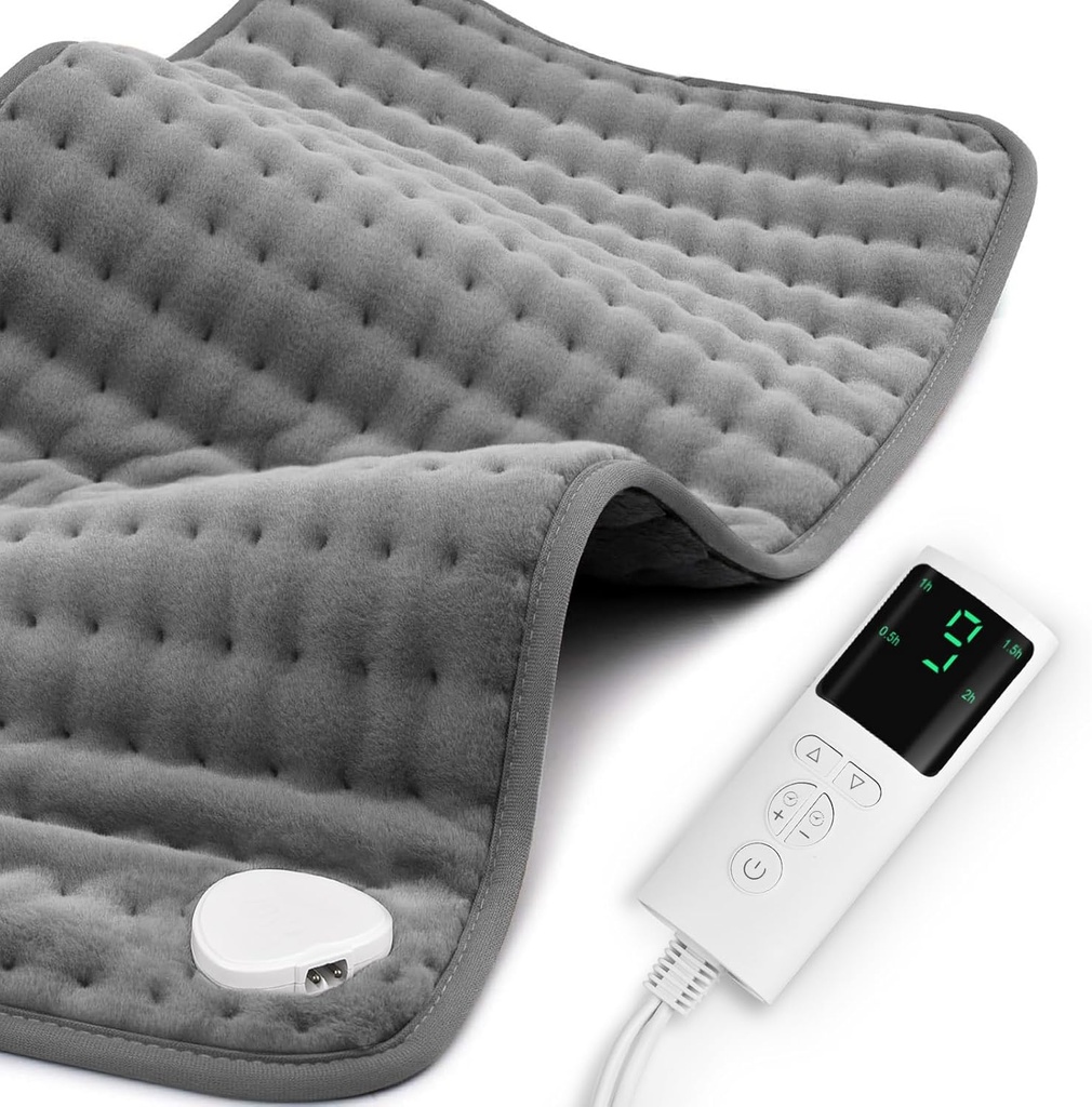 Heating Pad for Back Pain Relief & Cramps 17 "x33" גדול, Moist יבש אפשרויות, XL Electric Heating Pads, 9 הגדרות חום, Machine Washable, Auto-Off, Gifts for Women, Mom, Men
