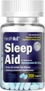 בריאותA2Z Sleep Aid 200 Caplets | Diphenhydramine HCl 25 מ"ג | גלולות שינה חזקות רגילות