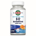 KAL ויטמין B12 Methylcobalamin 1000mcg, אנרגיה בריאה, Metabolism, Nerve & Red Blood Cell Support, * Fast Dissolve Activ Melt, Optimal Absorption, Natural Tangerine Flavor, 90 משרתים, 90 מיקרו טאבס