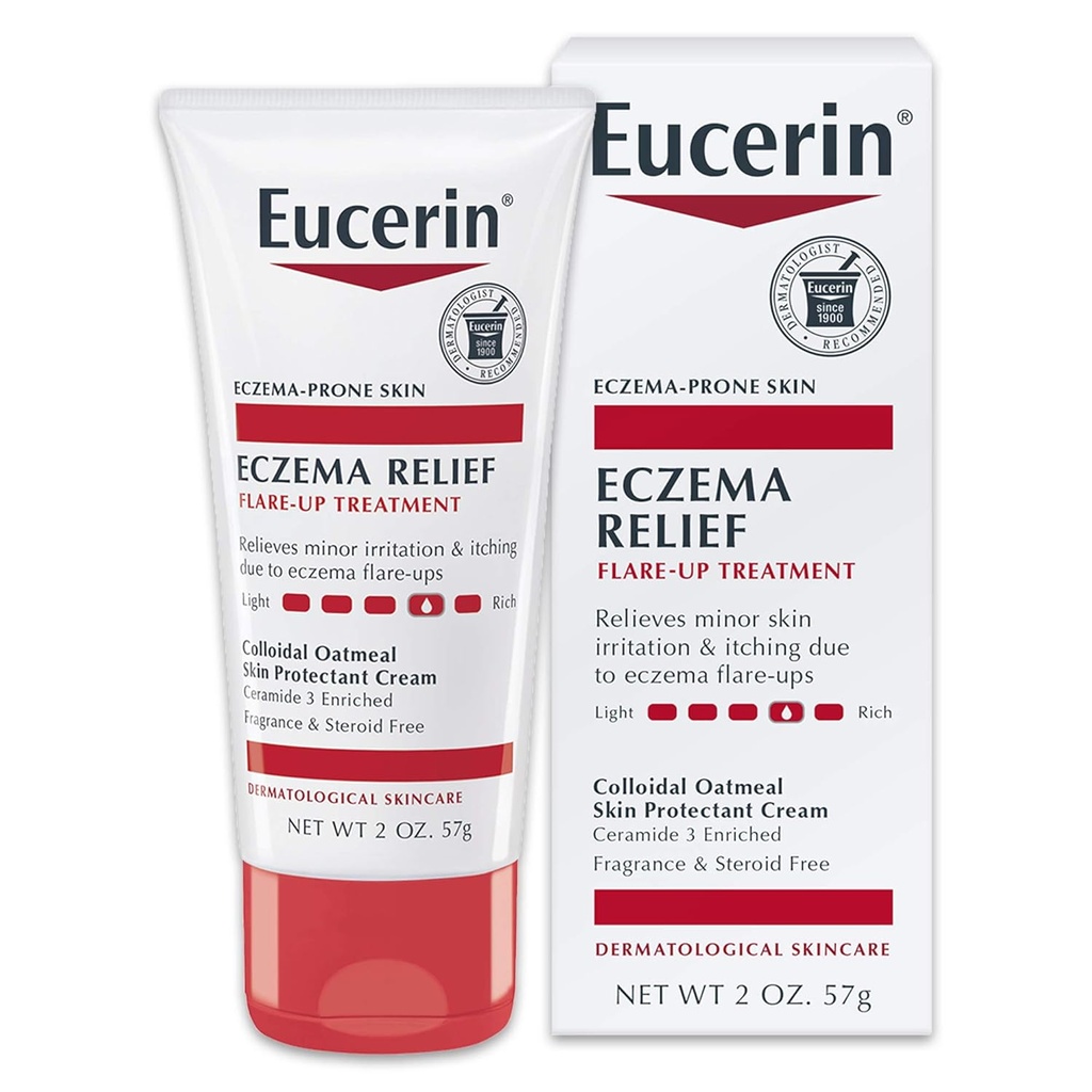 Eucerin Eczema Relief Flare-up טיפול - מספק הקלה מיידית לעור אקס-פרון - 2 oz. Tube Tube Tube