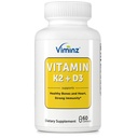 ויטמין D3 / K2-5,000 IU (125 mcg) - 60 קפסולות - תומך עצמות בריאות והלב, חסינות חזקה