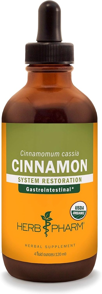 Herb Pharm מוסמך אורגני Cinnamon לחלץ עבור Cardiovascular ו- Circulatory תמיכה - 4 Ounce